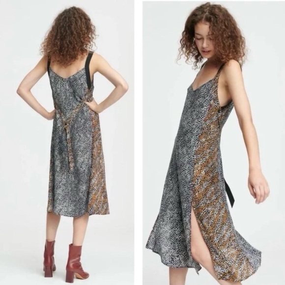 rag & bone Dresses & Skirts - rag & bone Black Multi Floral Print Colette Slip Dress